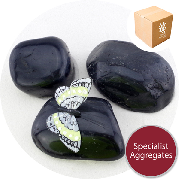 Chinese Cobbles - Polished Black Granite